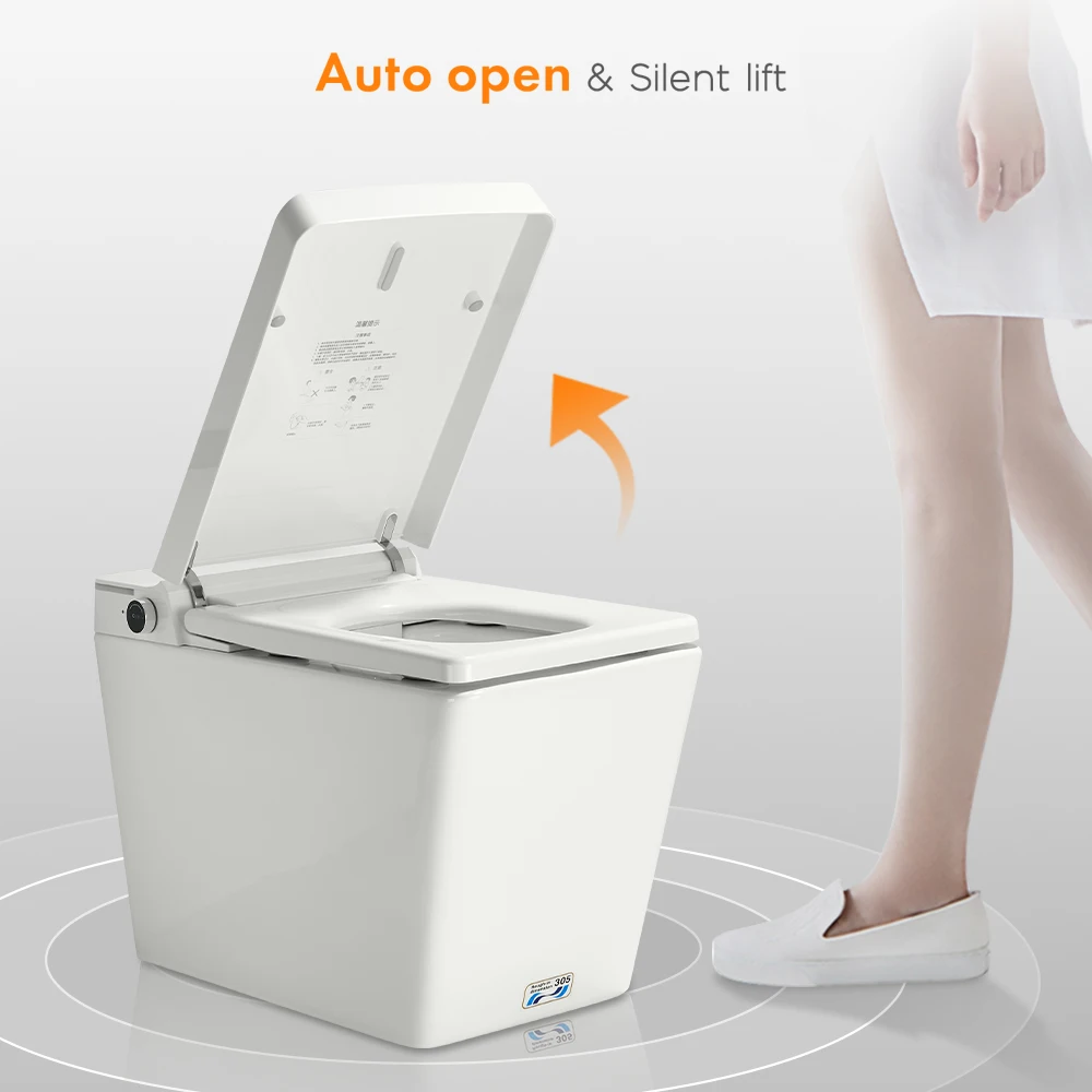 HKZX Toilette intelligente automatica con sedile riscaldato a risparmio energetico di alta qualità con funzione bidet, telecomando