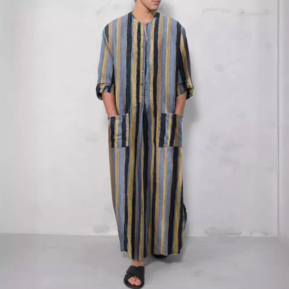 Atacado design de fábrica 100% algodão muçulmano vestido longo étnico tradicional muçulmano roupas masculinas em estoque