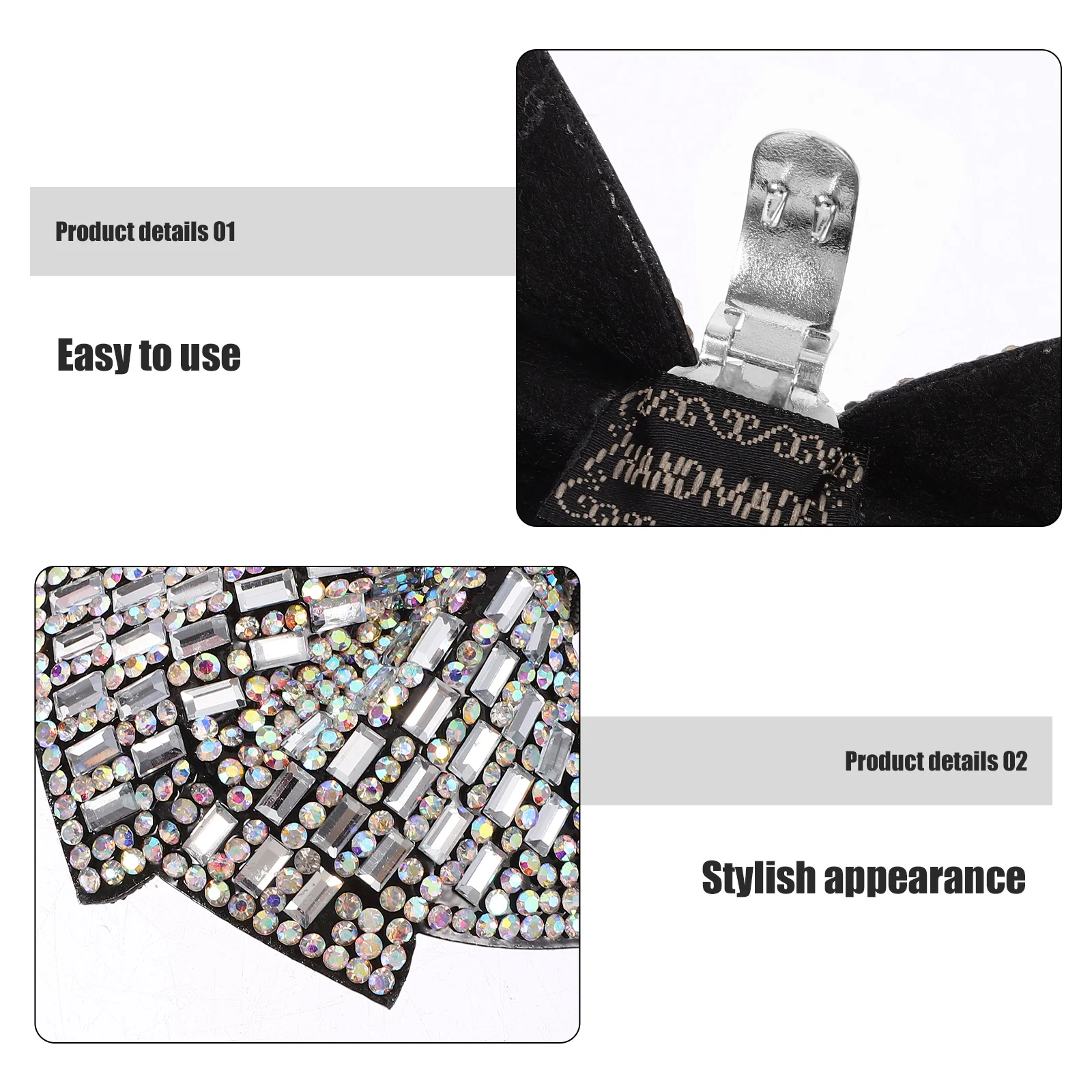 

2 Pcs Bow Shoe Flower Jewelry Accessories Rhinestones Shoes Accessory Alloy Charms for Bridal Decoration Vintage Cute