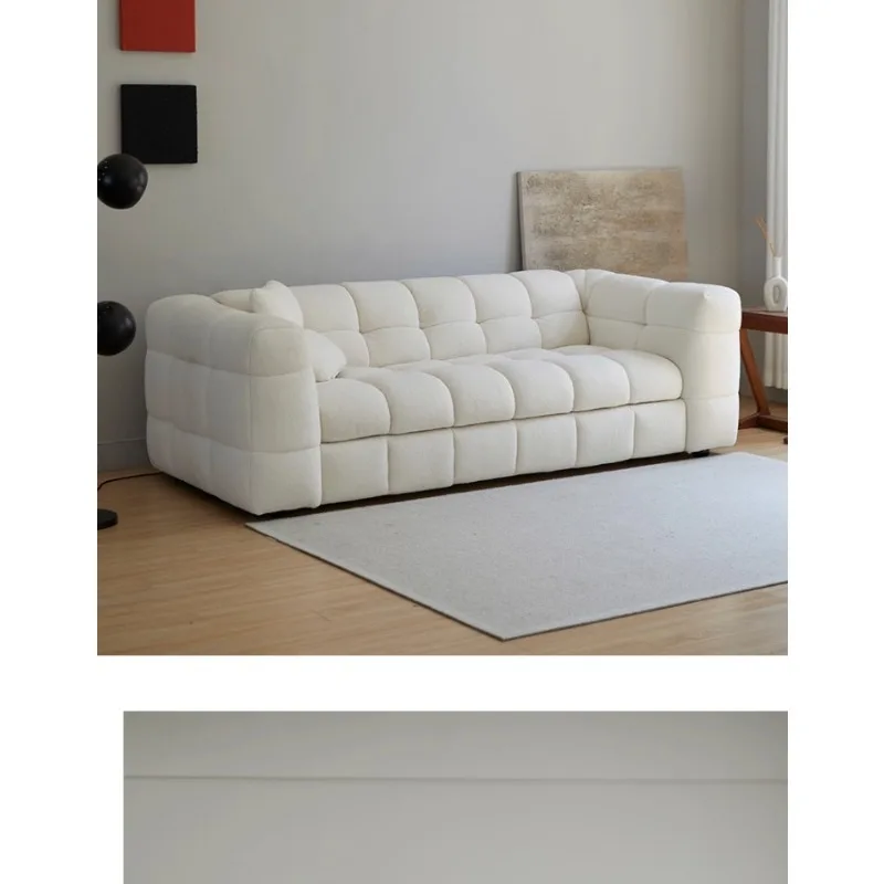 

Cream wind marshmallow fabric sofa bed folding dual-purpose Nordic lamb wool