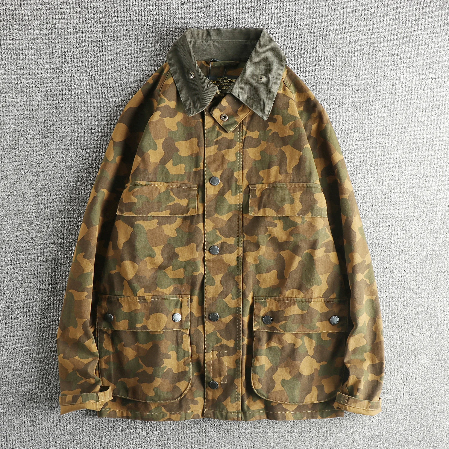 Amekaji American Casual Retro Vintage Woven Cotton Men's Safari Workwear Jacket American High-Street Slim Fit Trend Coat
