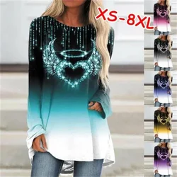 XS-7XL Women Autumn and Winter Clothes Casual Long Sleeve Tops Ladies 3D Printed Shirts Loose Tunic T-shirts Pullover Blouses