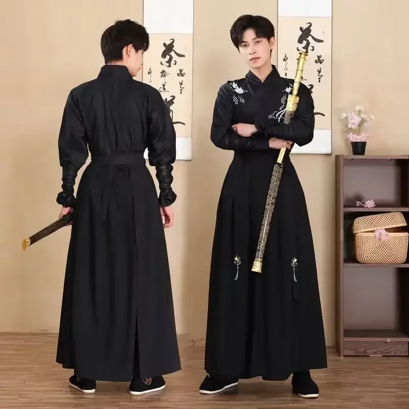 

Хэллоуин Grande taille 4XL Hanfu hommes Хэллоуин Косплей Костюм chinois traditionnel древний Hanfu noir et rouge