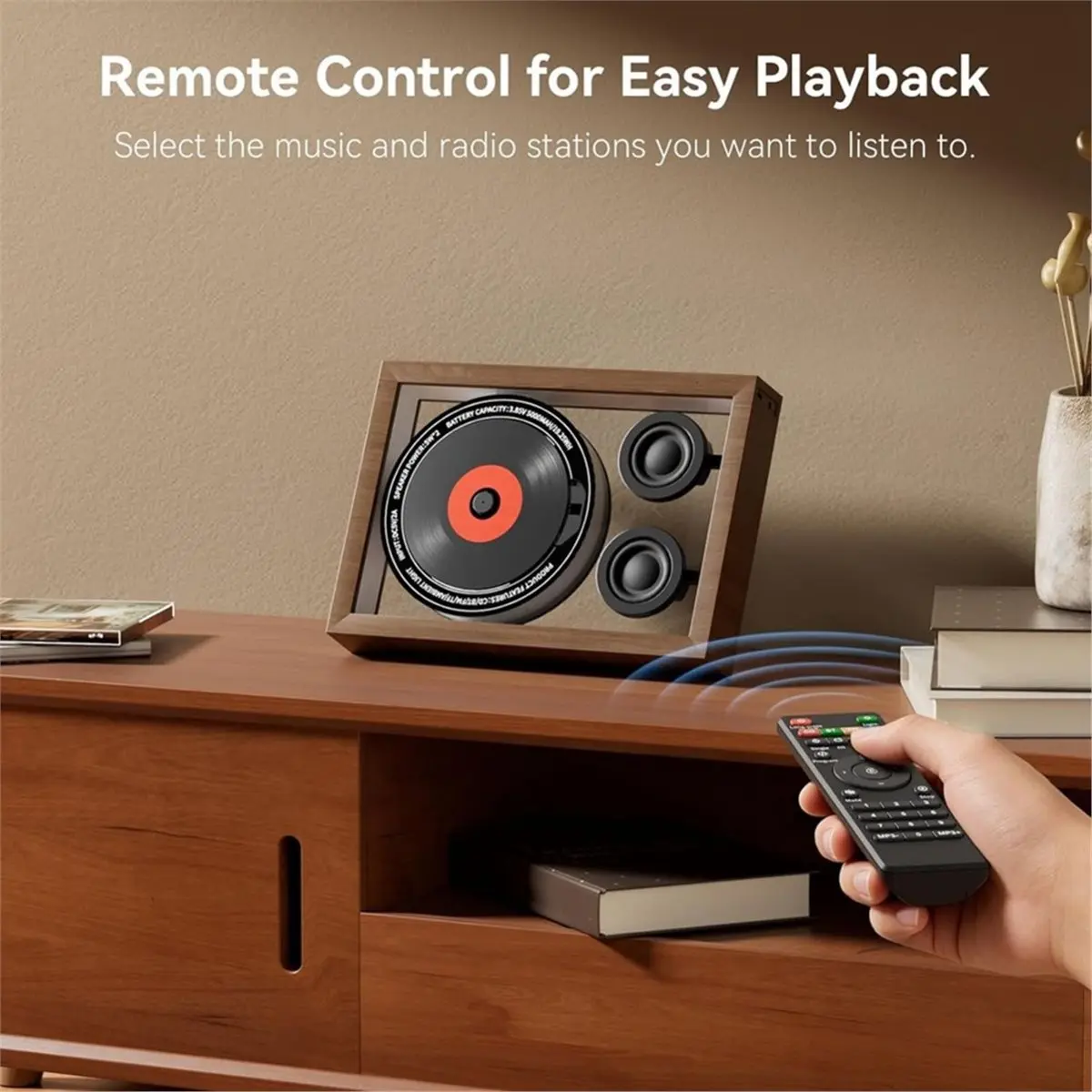 Vertical CD Player Bluetooth 5.4 HiFi Speaker CD Player FM Redio Remote Control 5000mAH Rechargeable Music Player