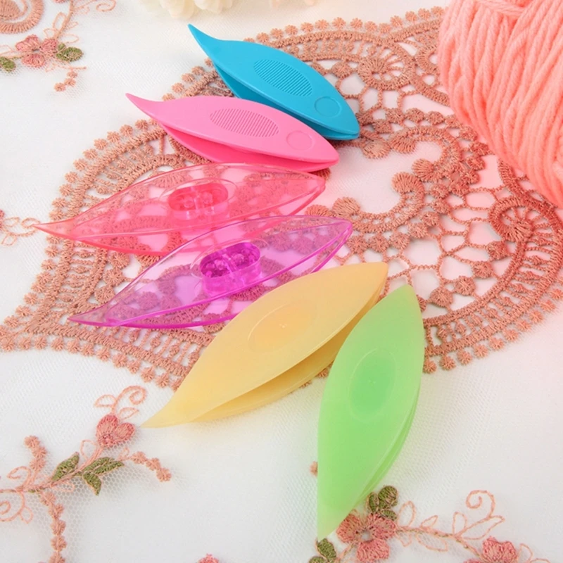 DIY Shuttle Craft Tool, Colorful Plastic Tatting Shuttles Weaving Tools