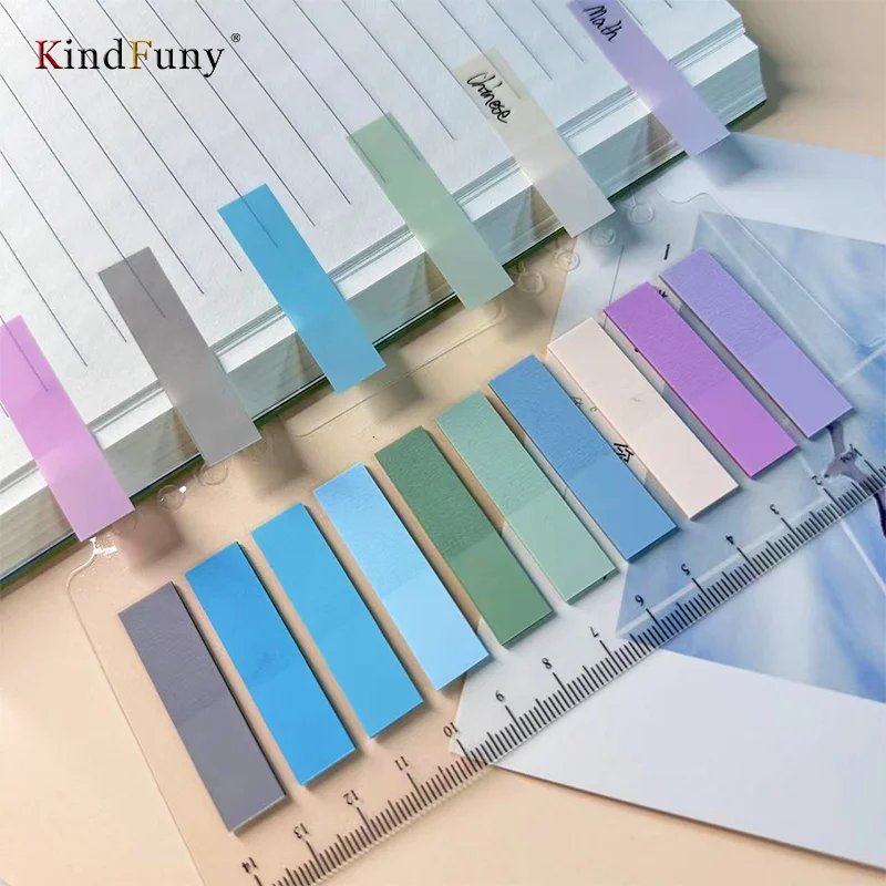 KindFuny Transparent 200pcs Sticky Notes Scrapes Stickers Note Pads Paper Clear Notepad School Stationery Supplies