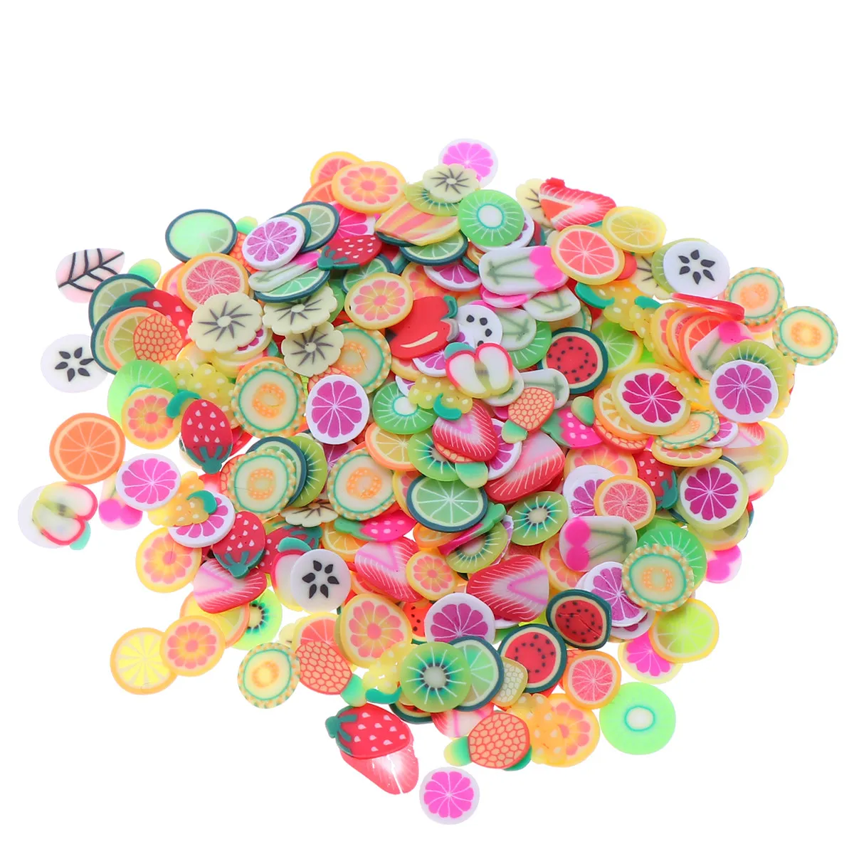 3Packs Nail Art Decoration Fruit Flower Leaves Vibrant Colors Fruit Slices for Nail Clay DIY Crafts Creative Use