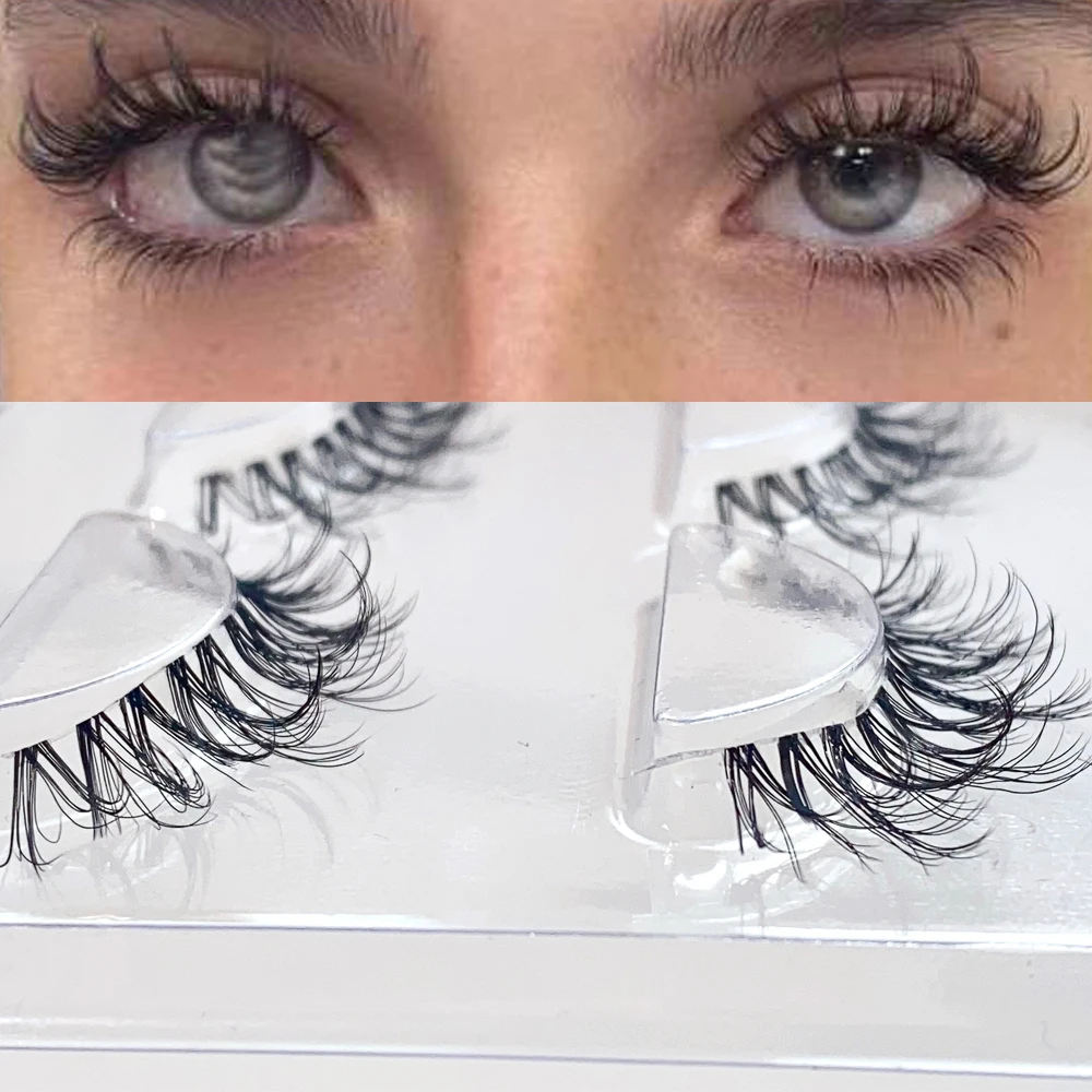 NEW 3Pairs Mink Lashes 3D Mink Eyelashes Invisible Band Natural Black Mink False Eyelash Full Strip Cilios Posticos Reusable