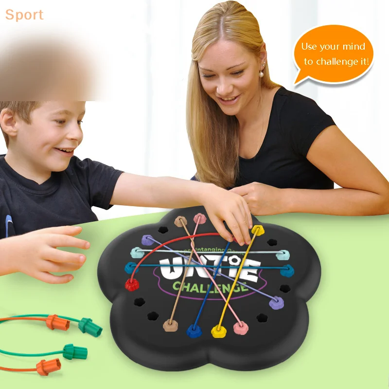 Kid Rope Knots Puzzle Social Board Game Color Line Twisted Connected Ropes Sorting Logic Thinking Challenge Strategy Table Game