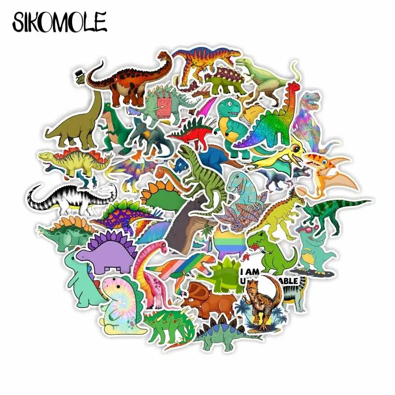 10/30/50PCS  Cartoon Cute Dinosaur Jurassic Stickers Animals DIY Toys Car Skateboard Snowboard Luggage Decal Graffiti Sticker F5