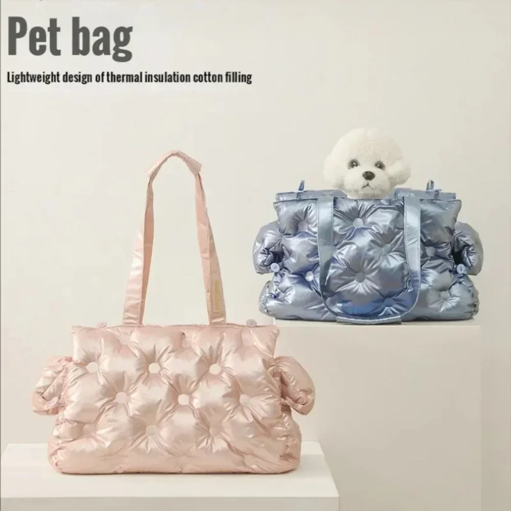 Winter Pet Carrier Bag Warm Pet Handbag for Small Dog Cat Portable Pet Travel Bag for Puppy One Shoulder Dog Outdoor Carry Bag