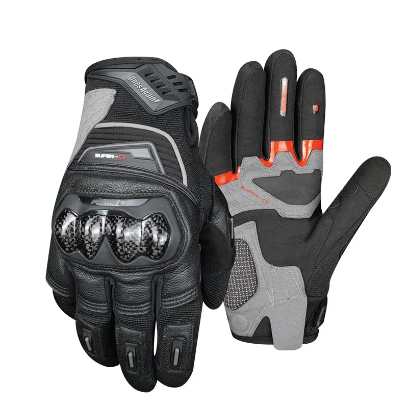 Motorcycle Riding Gloves Winter Thermal Fleece Sheepskin Leather Touchscreen Magnetic Windproof Warm Motorbike Gloves Men Women