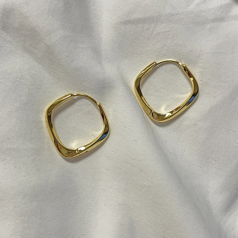 VENTFILLE 925 Sterling Silver Geometry Hoop Earring for Women Minimalism Classic Office Versatile Fashion Jewelry Gift Dropship