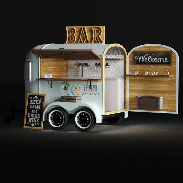 Carrello per fiori personalizzato carrello per alimenti carrello per matrimoni Mobile Bar Vintage Horse Box Trailer in vendita USA