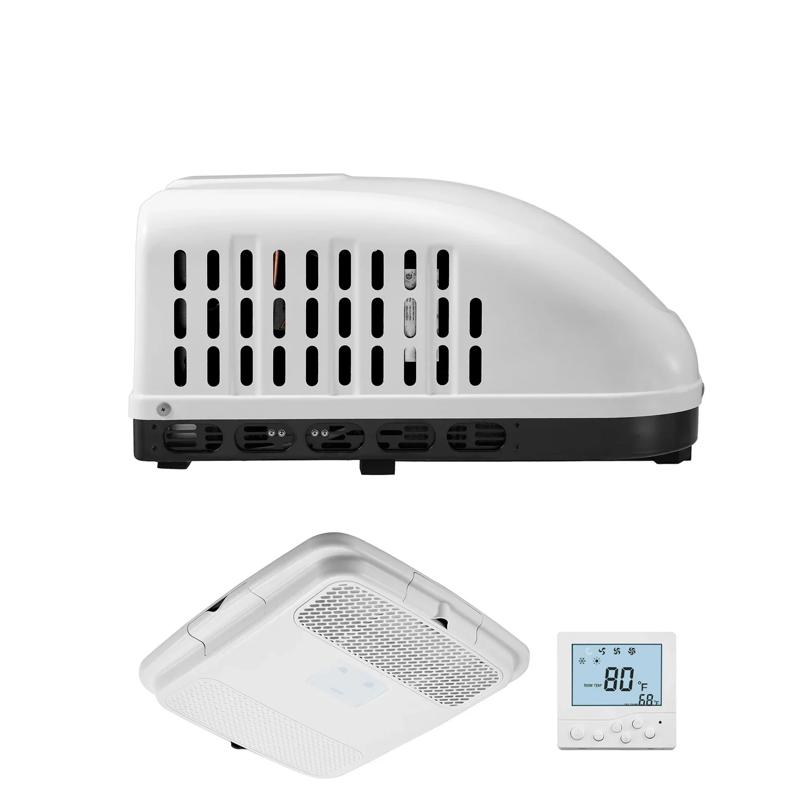 65dB Low Noise RV AC Unit 13500/15000 BTU Non-Ducted Rooftop for Camper Van Trailer