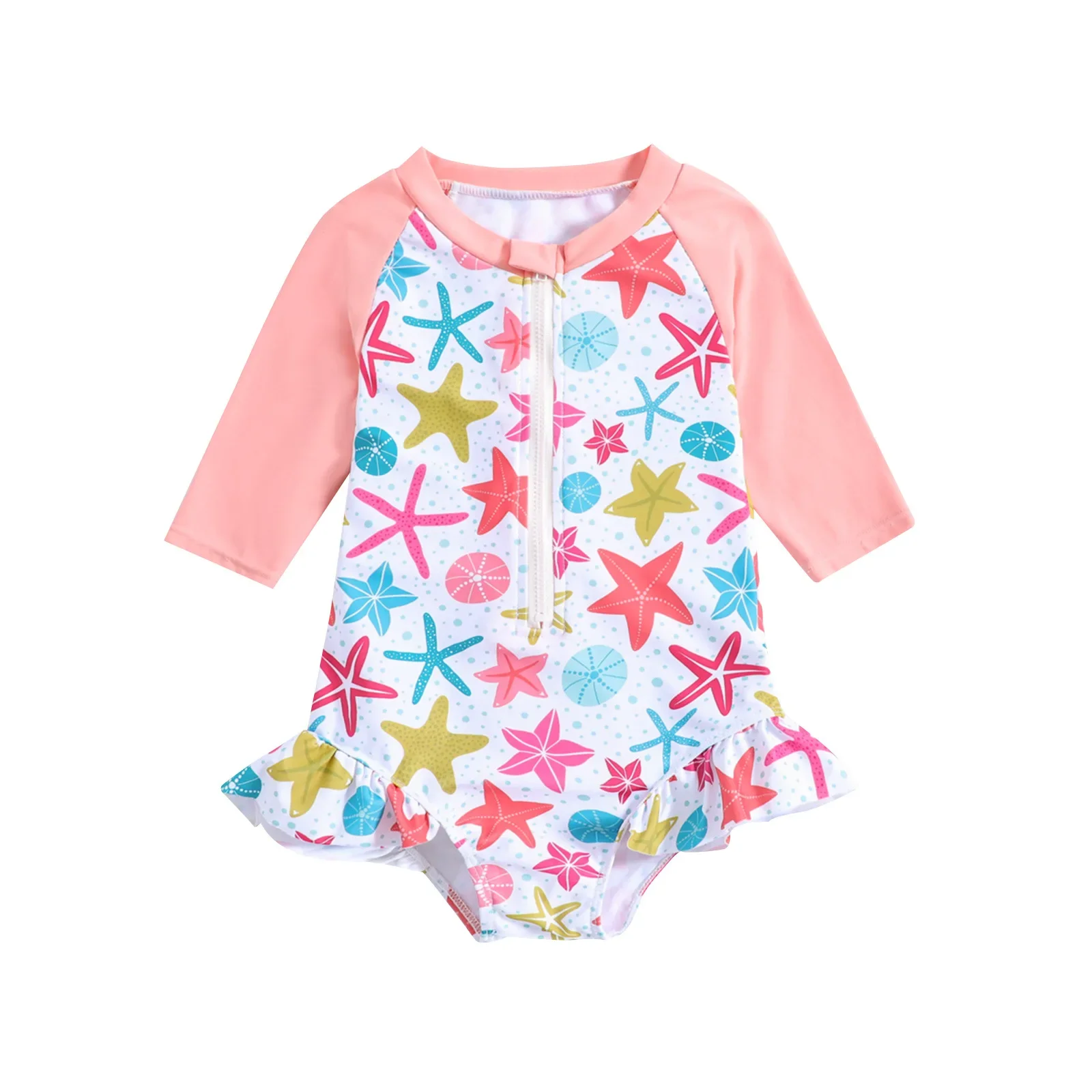 

SwimmyCubs Starfish Children's Swimsuit Girls One-piece Swimsuit Girls Sun Protection Swimsuit Children One-Piece Suits