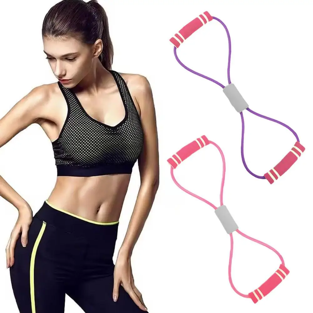 Eight-character Chest Developer Fitness Resistance Device Belt Exercise Elastic Rope Back Stretch Band Training Belt Tensio V4l4