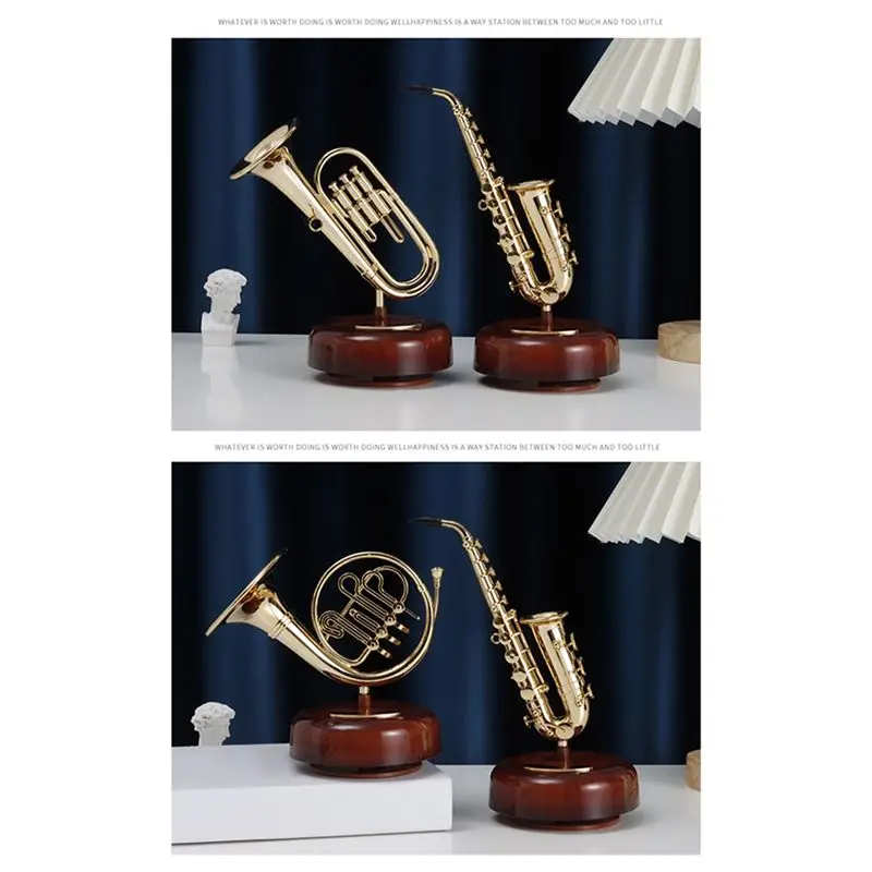 ABKJ-Classical Instruments Pipa Music Box Home Wine Cabinet Decorations Violin Guitar Octave Box Home Decoration