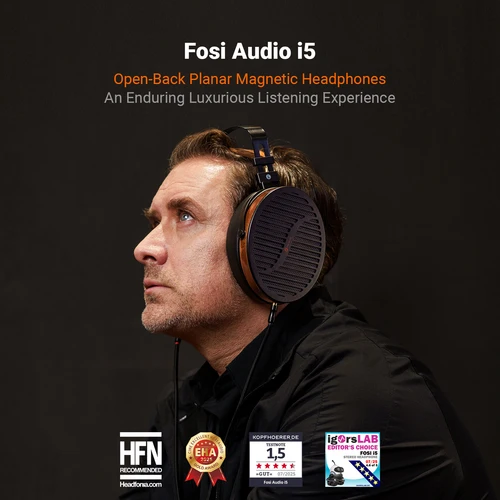 Imagen 2 del producto Fosi Audio i5 auriculares magnéticos planos con espalda abierta y diafragma de 97mm Monitor Hifi profesional auriculares con cable para estudio
