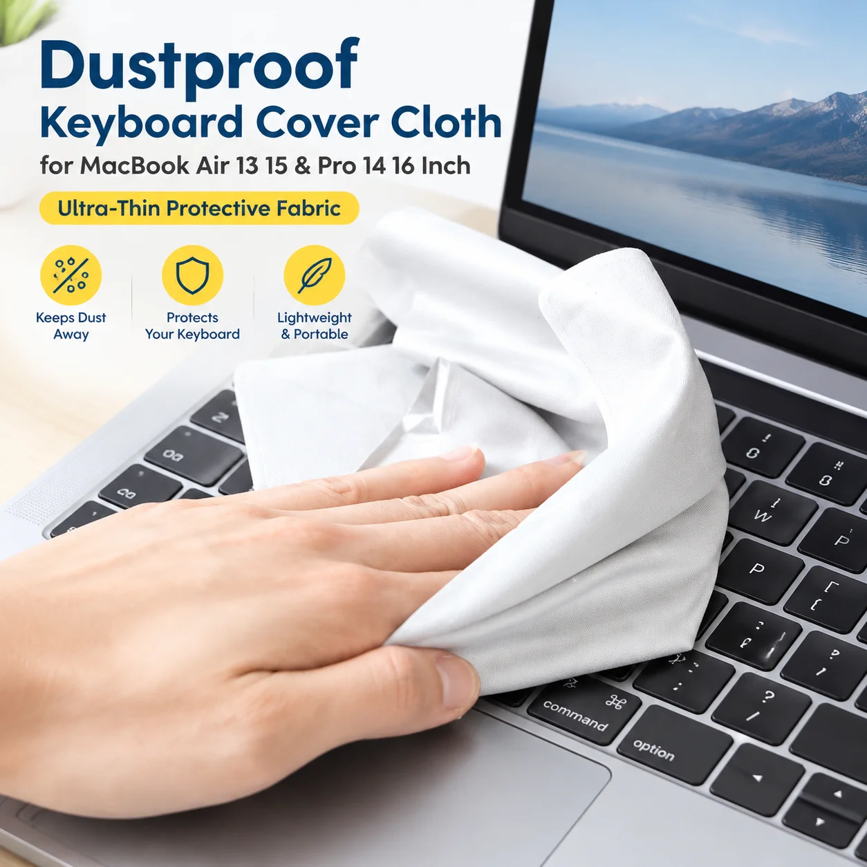 Dustproof Keyboard Cover Cloth for MacBook Air 13 15 & Pro 14 16 Inch Ultra-Thin Protective Fabric