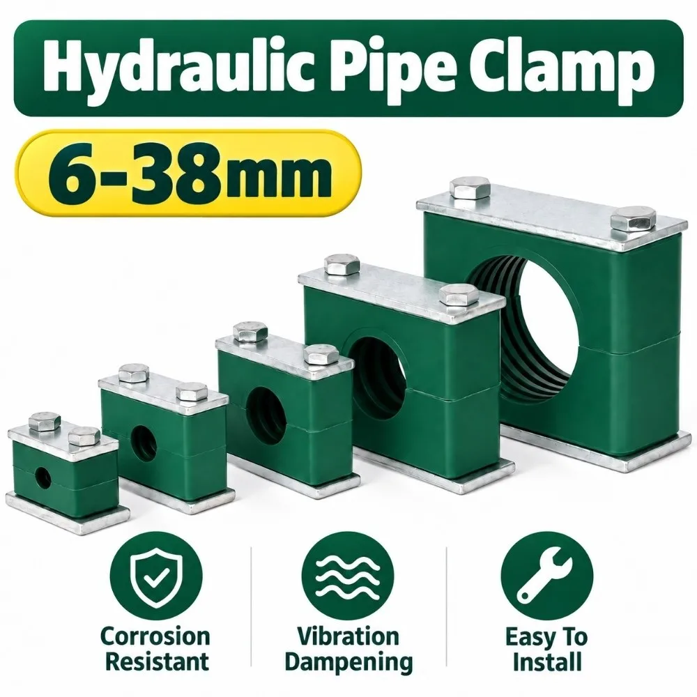 New 6-38mm Pipe Clamp Plastic Single Hole Hydraulic Clamp With Hex Bolts Tube Clamp Machine Tool