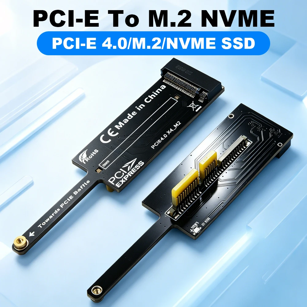 PCIE X1 To M.2 NVME Adapter PCIE 4.0 To M.2 M-Key SSD 2280 Converter Flat Size Support PCI Express X1/4/8/16
