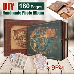 DIY Handmade Photo Album Scrapbook Vintage 90Pcs 180 Pages Our Adventure Book Kraft Paper Album Anniversary Wedding Memory Gift