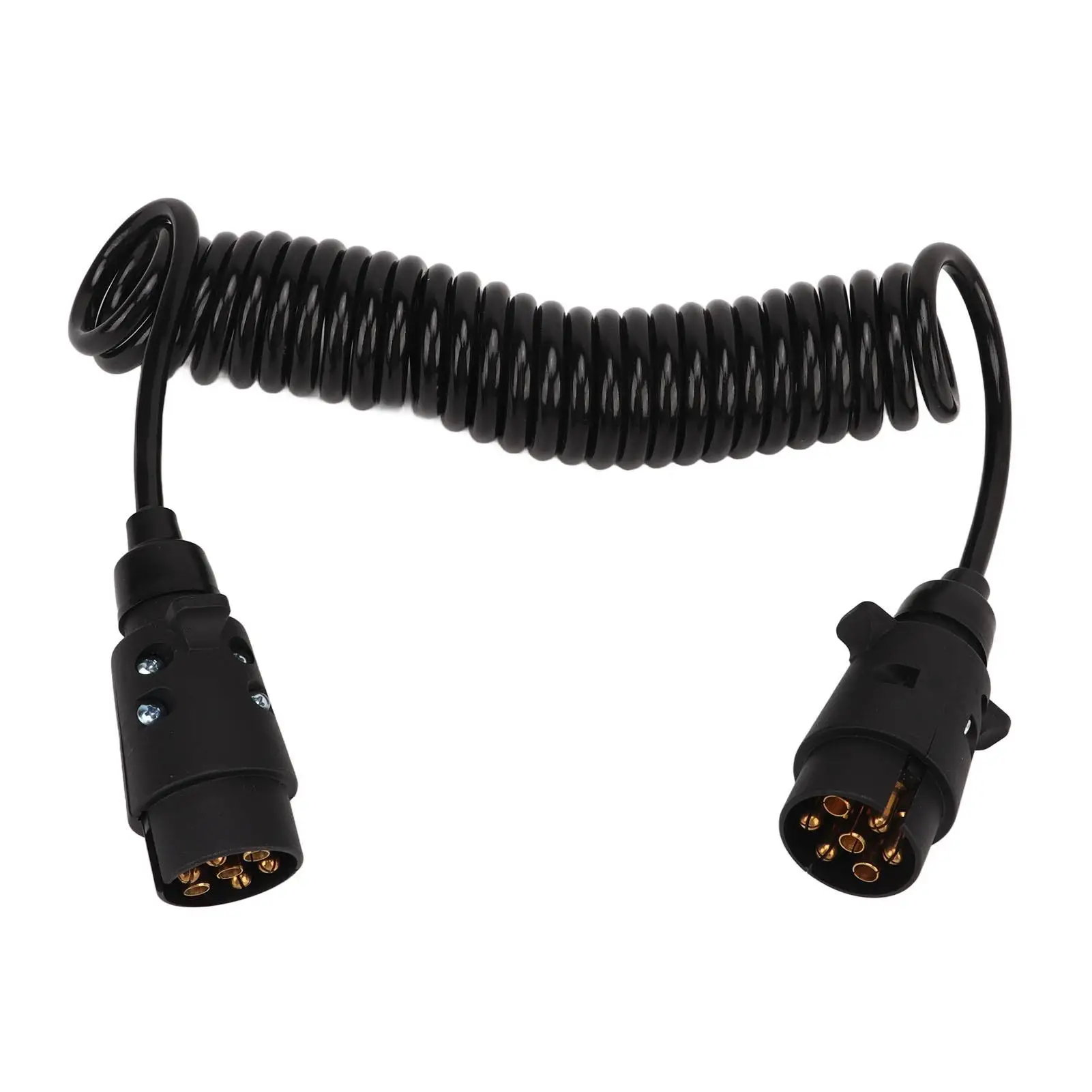 

12.8ft 3.9m Flexible 7 Core Coiled Trailer Power Wiring Cable - Durable & Resistant for RVs