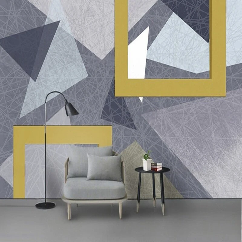 Nordic Creative Art Geometric Cube Modern Minimalist TV Sofa Corridor Exhibition Hall Cabinet Storefront Decoration Mural