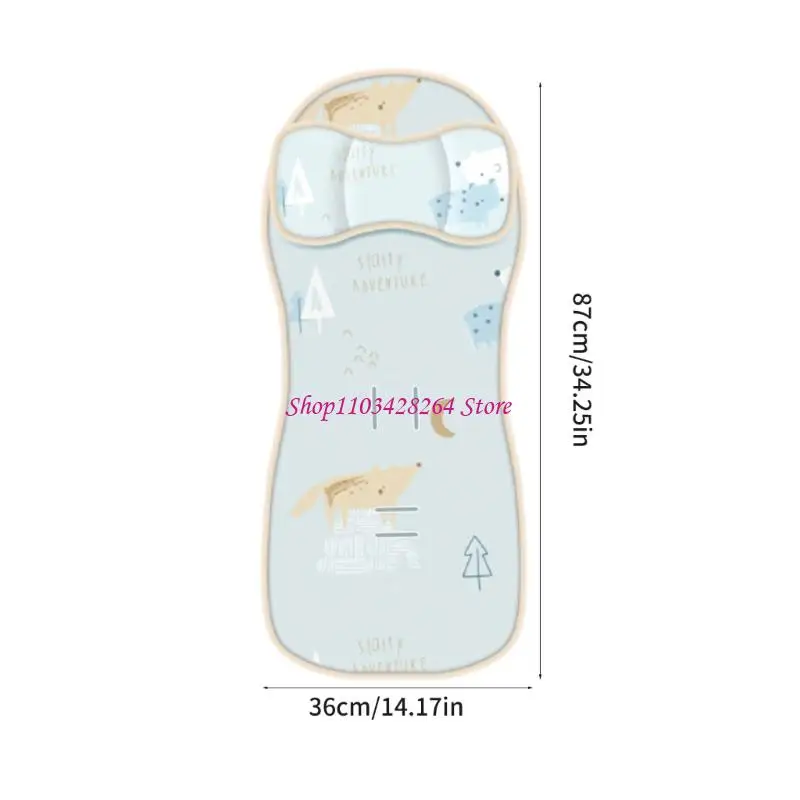 Ventilated Pushchair Chair Pad For Newborns Against Sweat 3D Polyester Fabric Modifiable Fit Set Refrigerating Mat With Neck