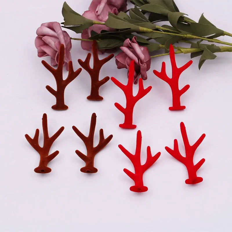 30 Stück DIY Filz Weihnachts-Horn- und Geweih-Haarspangen, Kopfschmuck, dekorative Aufnäher für Weihnachtshandarbeiten – Detail 1