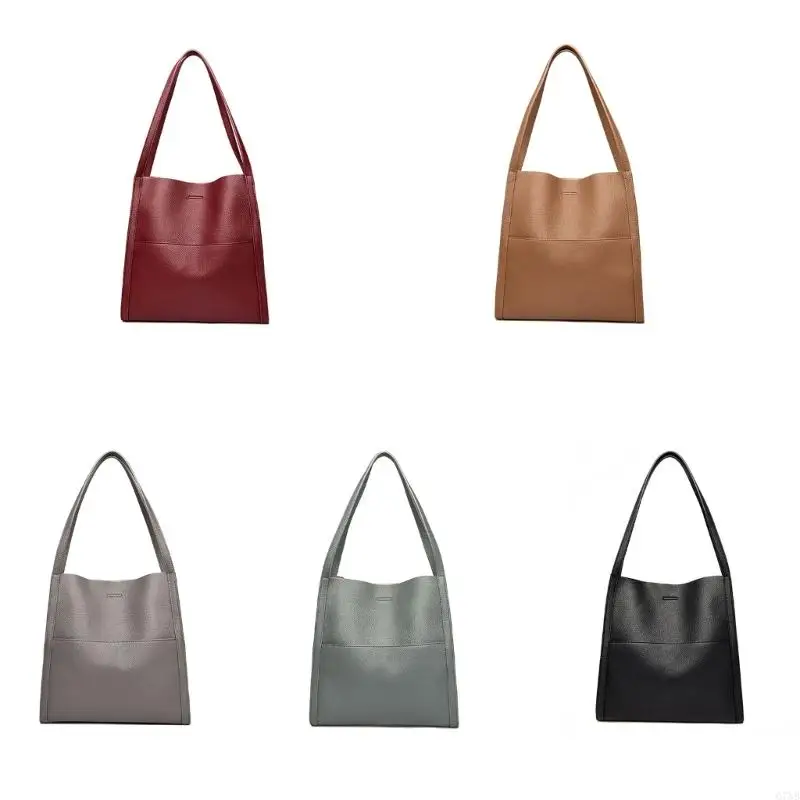 G7NB Large Capacity Tote Bag Shopping Bag Solid Color Fashion Casual Bag Lady Purse