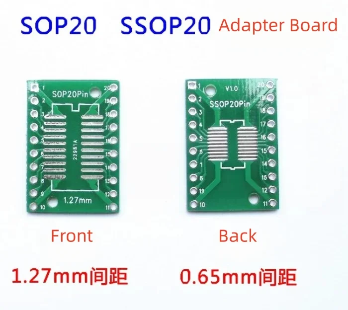 SOP20 SSOP20 TSSOP20 SMD to DIP Adapter Board 0.65mm 1.27mm Pitch