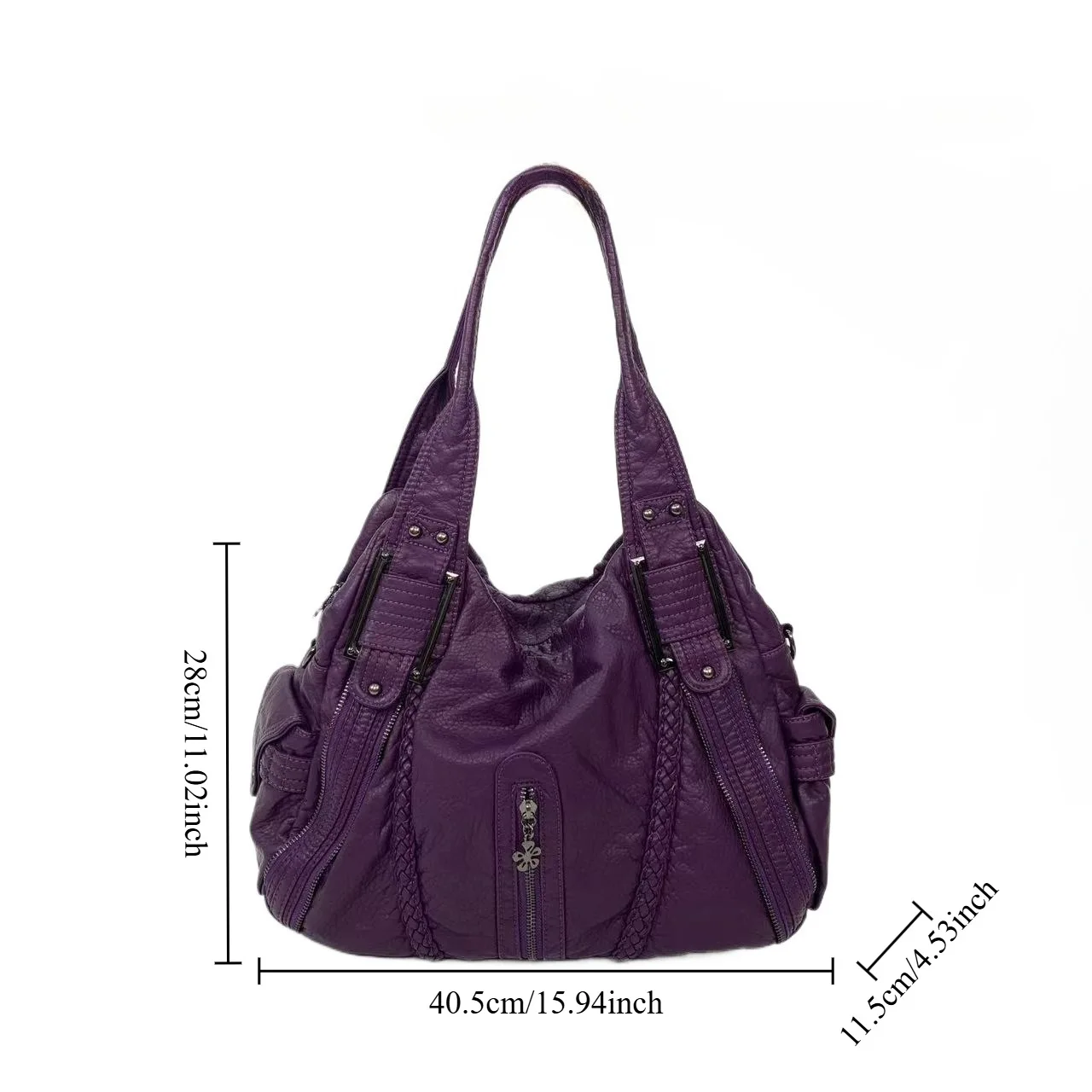 Ladies' street Y2K personalized punk vintage tote bag with large capacity and multiple pockets, vintage crossbody handbag