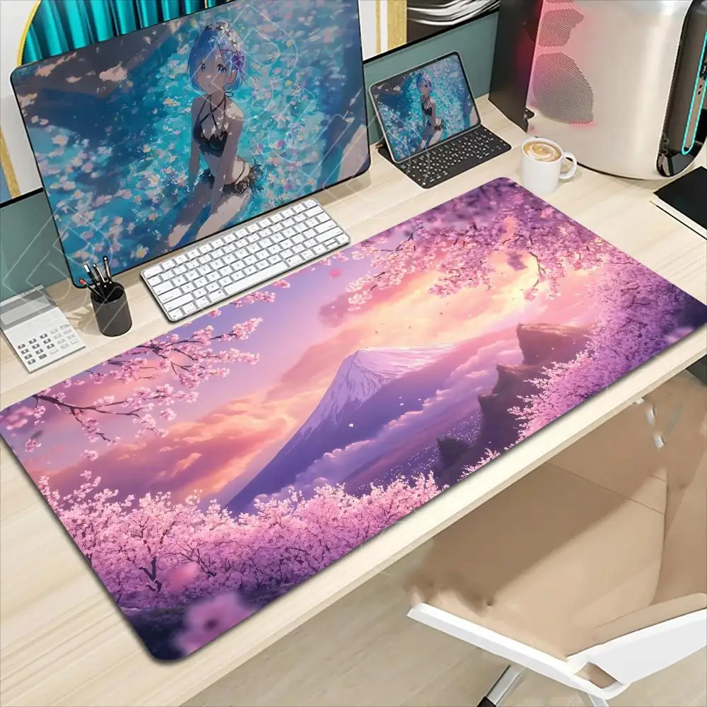 

Japanese cherry blossom mouse pad 900X400mm large computer office gaming desk pad xxl rubber non-slip gaming keyboard mussel