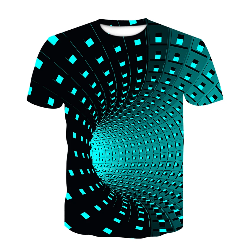 New Fashion Swirl 3D Printed T-shirt Men's and Women's Summer Casual Short-sleeved Crew-neck Shirt Tops