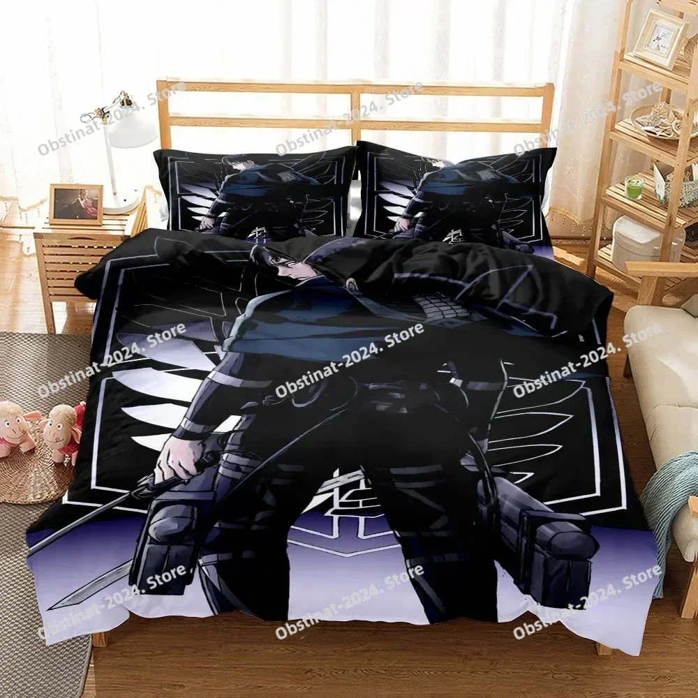2023 New Titan Attack Bedding Set Printed single Comforter Quilt Bed Cover Duvet Cover Pillow Case 3 Pieces Sets Kids Adult Size