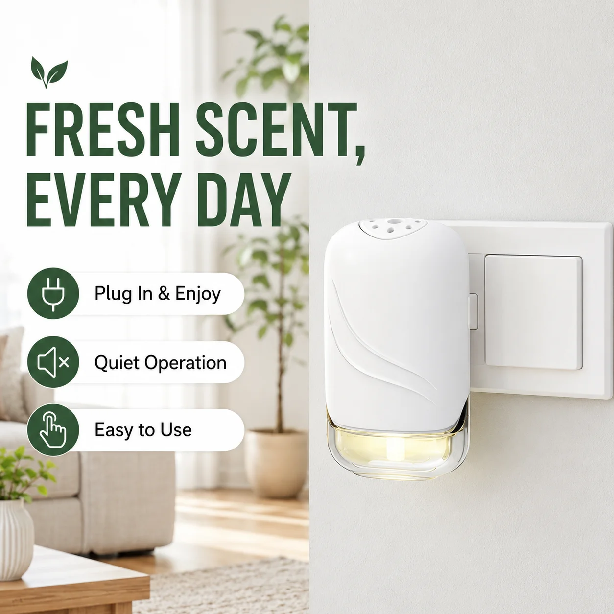 Mini Plug In Essential Oil Diffuser Wall Mounted Waterless Aroma Diffuser for Home Bedroom Bathroom Toilet Air Freshener Machine