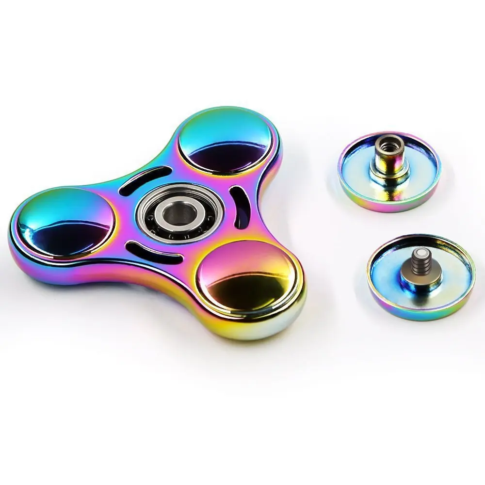 Jouets Fidget Spinner arc-en-ciel en métal UFO, petits Spinners à doigts portables, cadeau pour enfants et adultes, toupie, bureau de mise au point