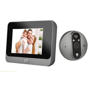Smart Tuya 1080P WiFi Doorbell Eye Peephole Camera 5000mAh Audio 4.3' PIR FHD Infrared Alexa Google Announcement Digital Viewer
