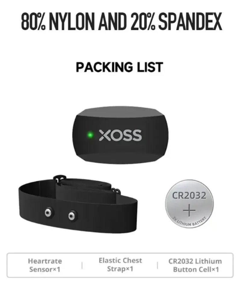 XOSS X2 Chest Strap Heart Sensor HRM Monitor Bluetooth ANT+ Wireless Smart Bicycle Sensor Health Fitness for Cycling, Running image 2