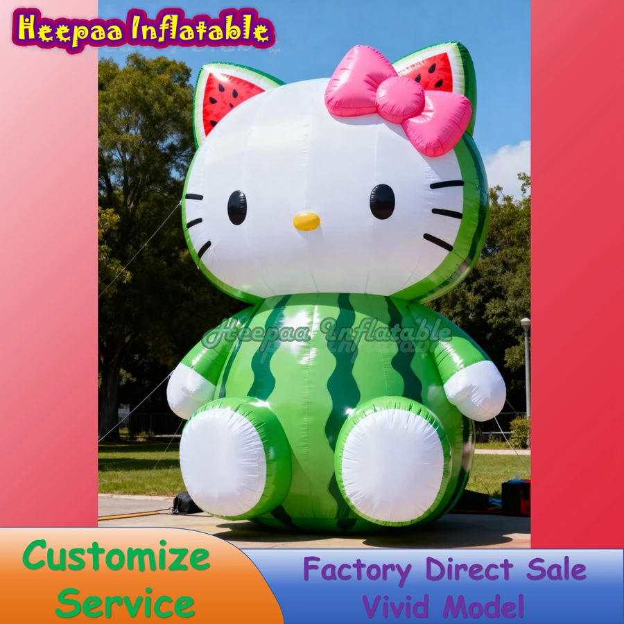 

Арбуз Hello Kitty надувной мультфильм на заказ гигантская уличная реклама надувное украшение для фестиваля событие вечерние