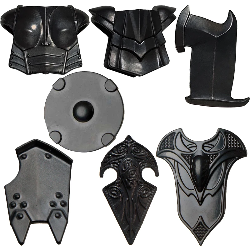 Medieval Building Blocks Knight Soldier Military Weapons Accessories Helmet Armor Axe Vests Sword Spear Knife Shield Bricks Toys