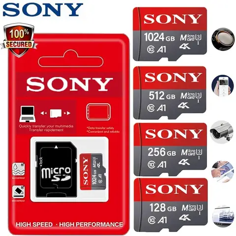 Sony TF carte mémoire 1 to carte Micro SD haute vitesse 128GB 1 to 512GB 256GB A2 U3 V30 SD TF cartes Flash pour ordinateur de téléphone Xiaomi