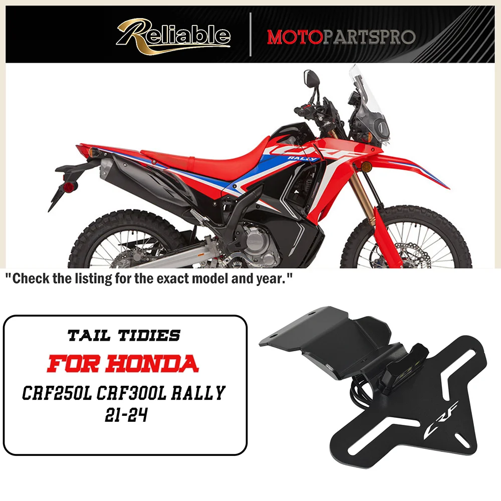 

For Honda CRF250L CRF300L Rally 21-24 Rear Registration Bracket Tail Tidy License Plate Holder Frame w/ LED light