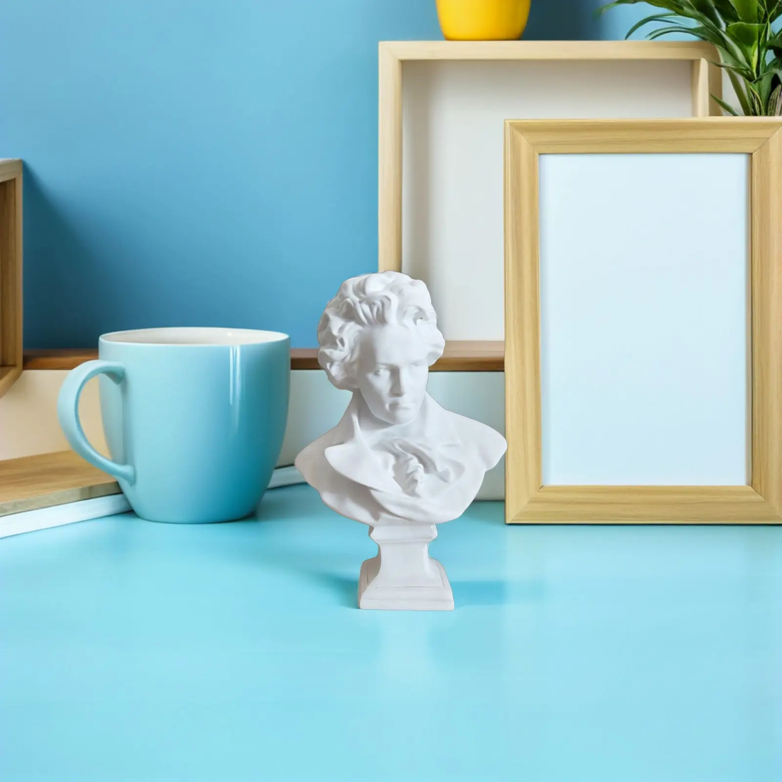 1Pcs Bust Resin Portrait Sculpture High Quality Resin Material Washable Dust Resistant European Style Decor Sketch
