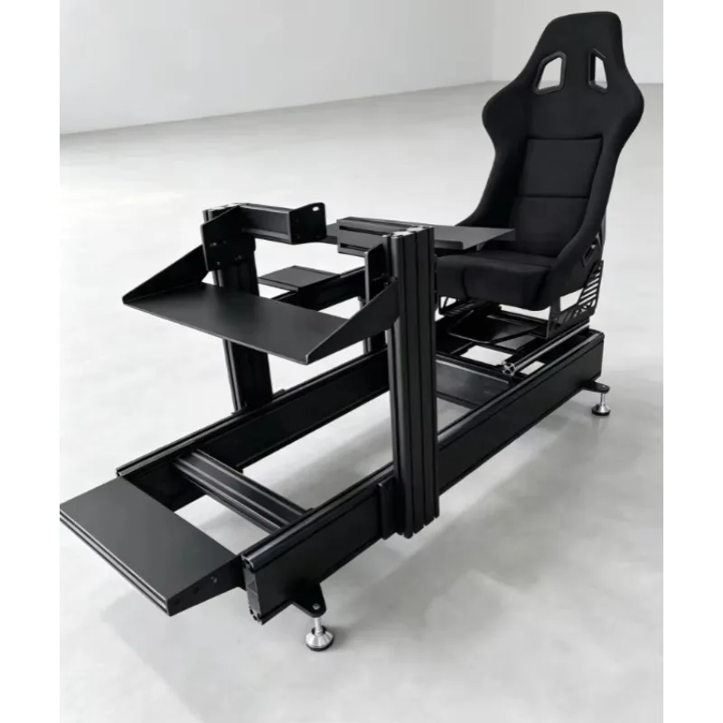 Custom 40160 Black Anodized Aluminum Sim Racing Rig Simulator Cockpit With Seat Factory Direct Wholesale Full Kit
