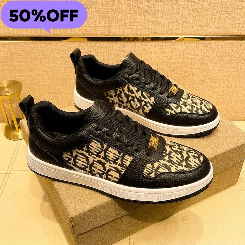 

Новые мужские повседневные кроссовки 2026 года из натуральной кожи с лоскутным дизайном, модные молодежные кеды на плоской подошве, крутые шнурованные кроссовки для скейтбординга