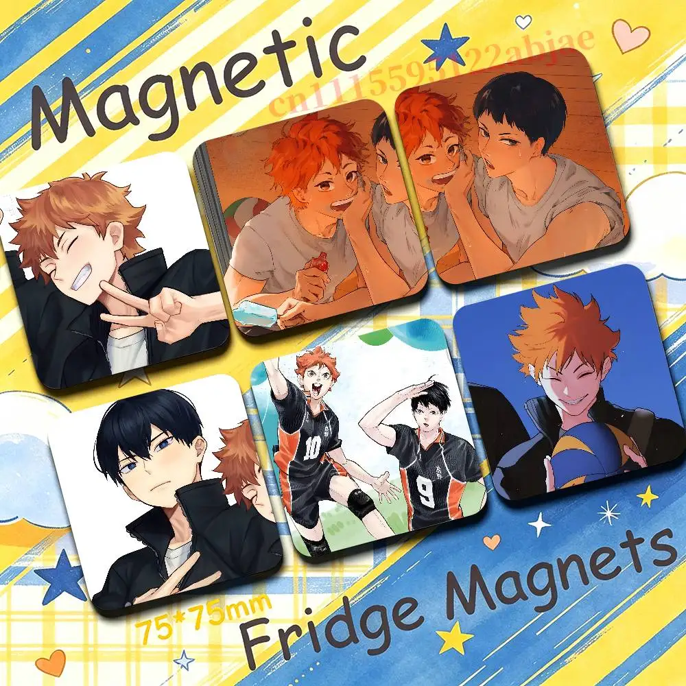 H-Haikyuu Kageyama Tobio Hinata Shoyo New PVC Fridge Magnet for Cartoon Refrigerator Decor For Child Magnetic Toy
