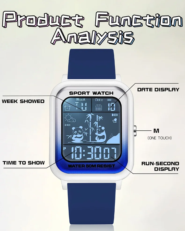 Sanda นาฬิกา6120 TPU แบบนิ่มนาฬิกาดิจิตอลสำหรับผู้ชายจับเวลาการเคลื่อนไหวแบบ2023มาใหม่ล่าสุด